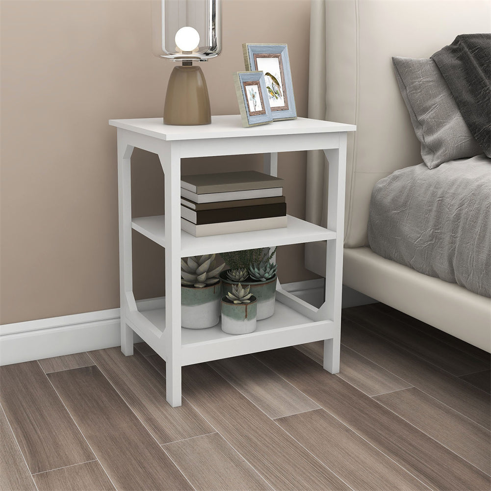 Side Table with 3 Shelves