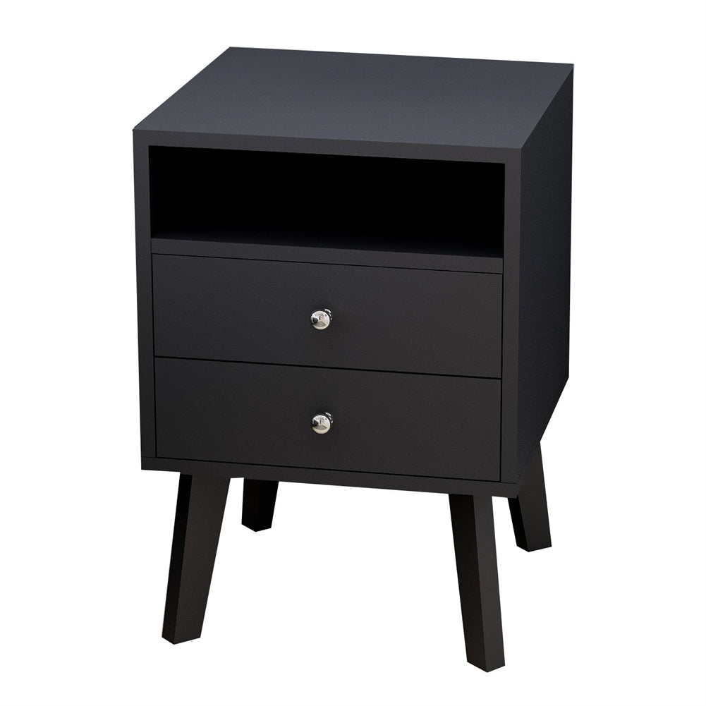 Bedside Table with 2-Drawers And Open Shelf