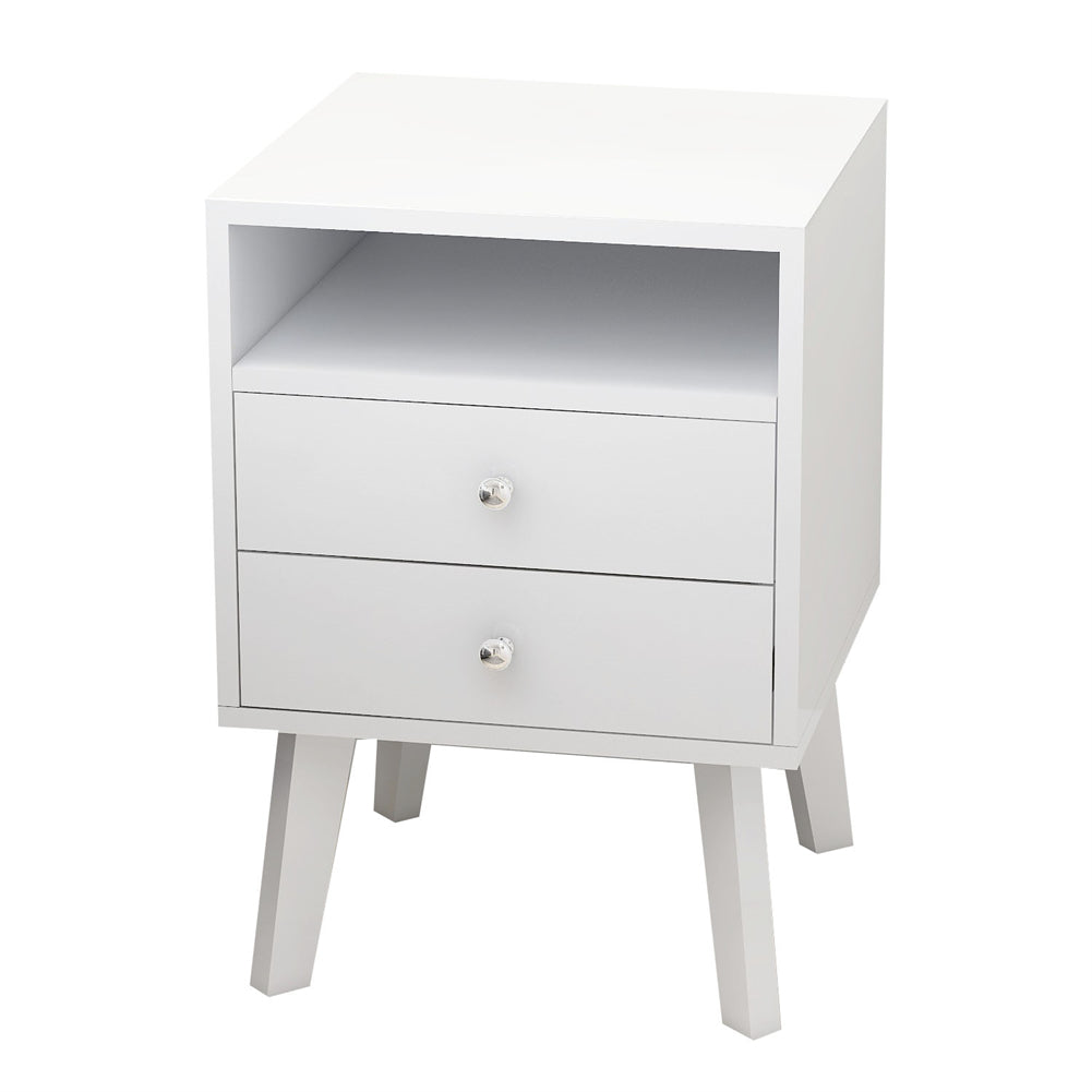 Bedside Table with 2-Drawers And Open Shelf