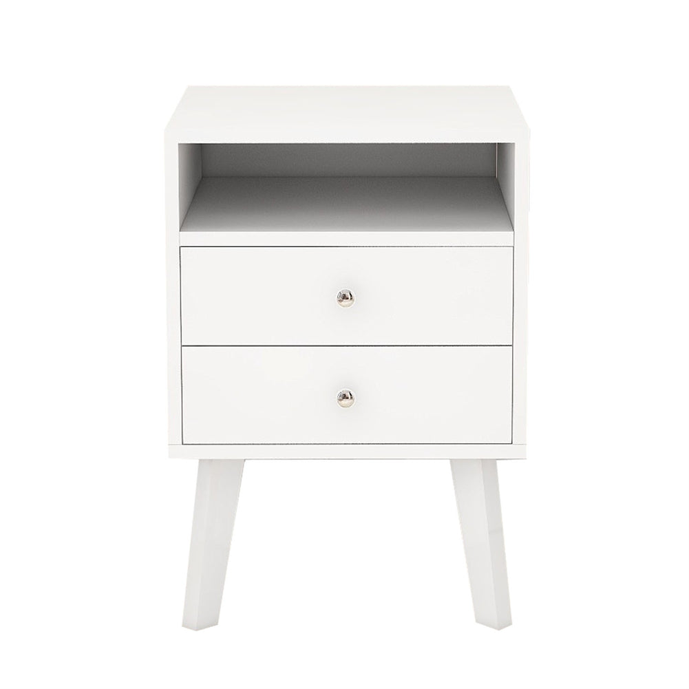 Bedside Table with 2-Drawers And Open Shelf