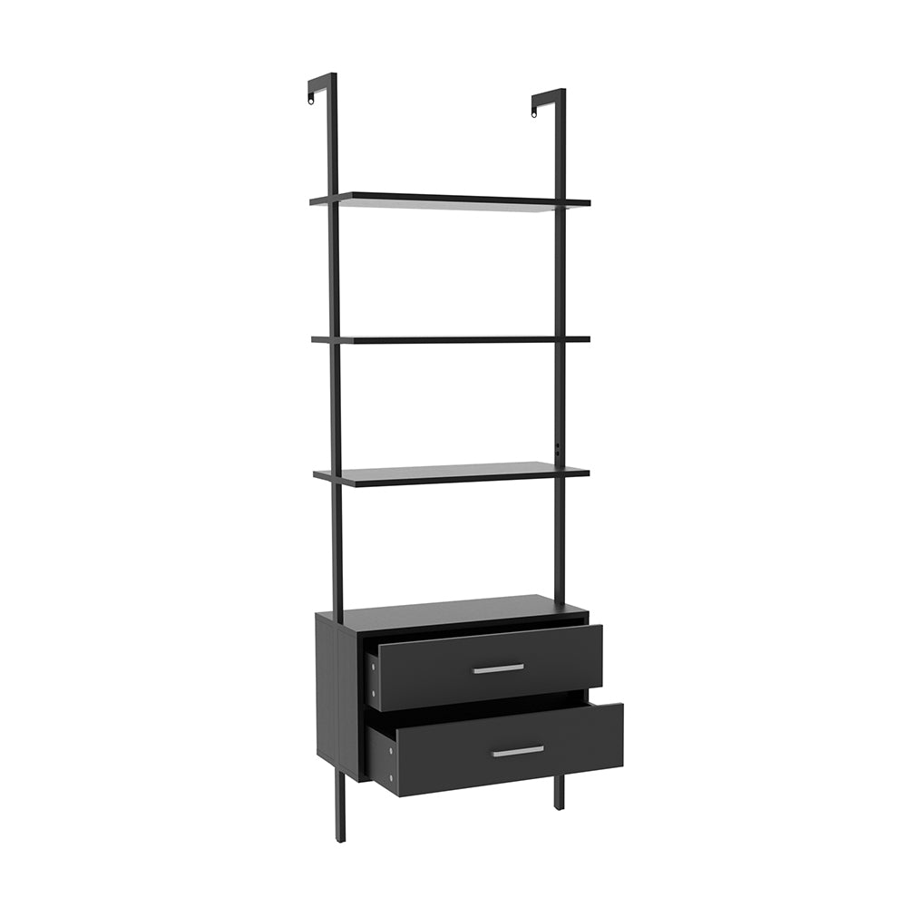 Ladder Bookcase with 2 Drawers