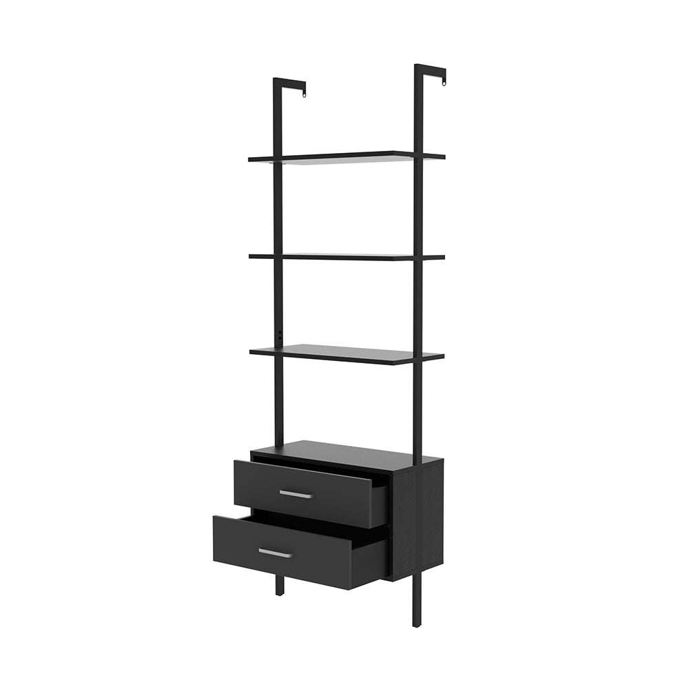 Ladder Bookcase with 2 Drawers