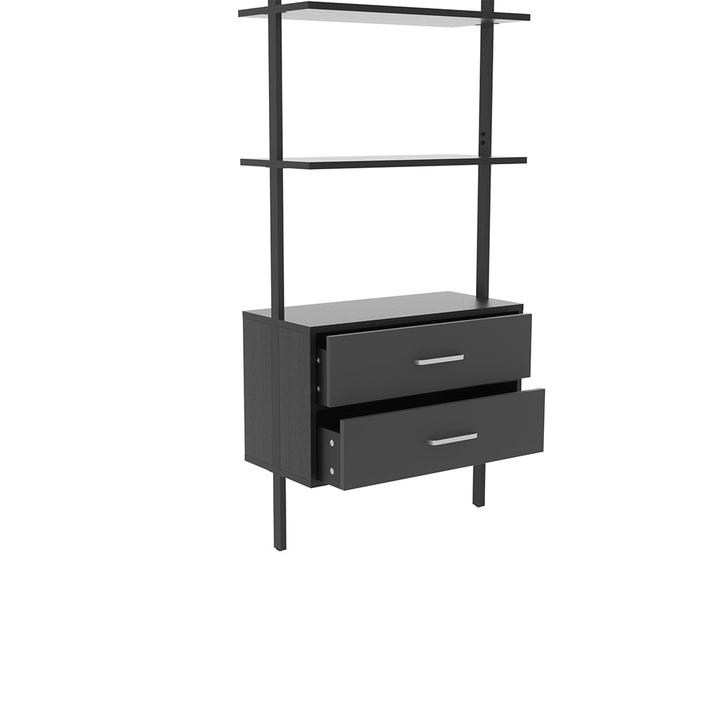 Ladder Bookcase with 2 Drawers