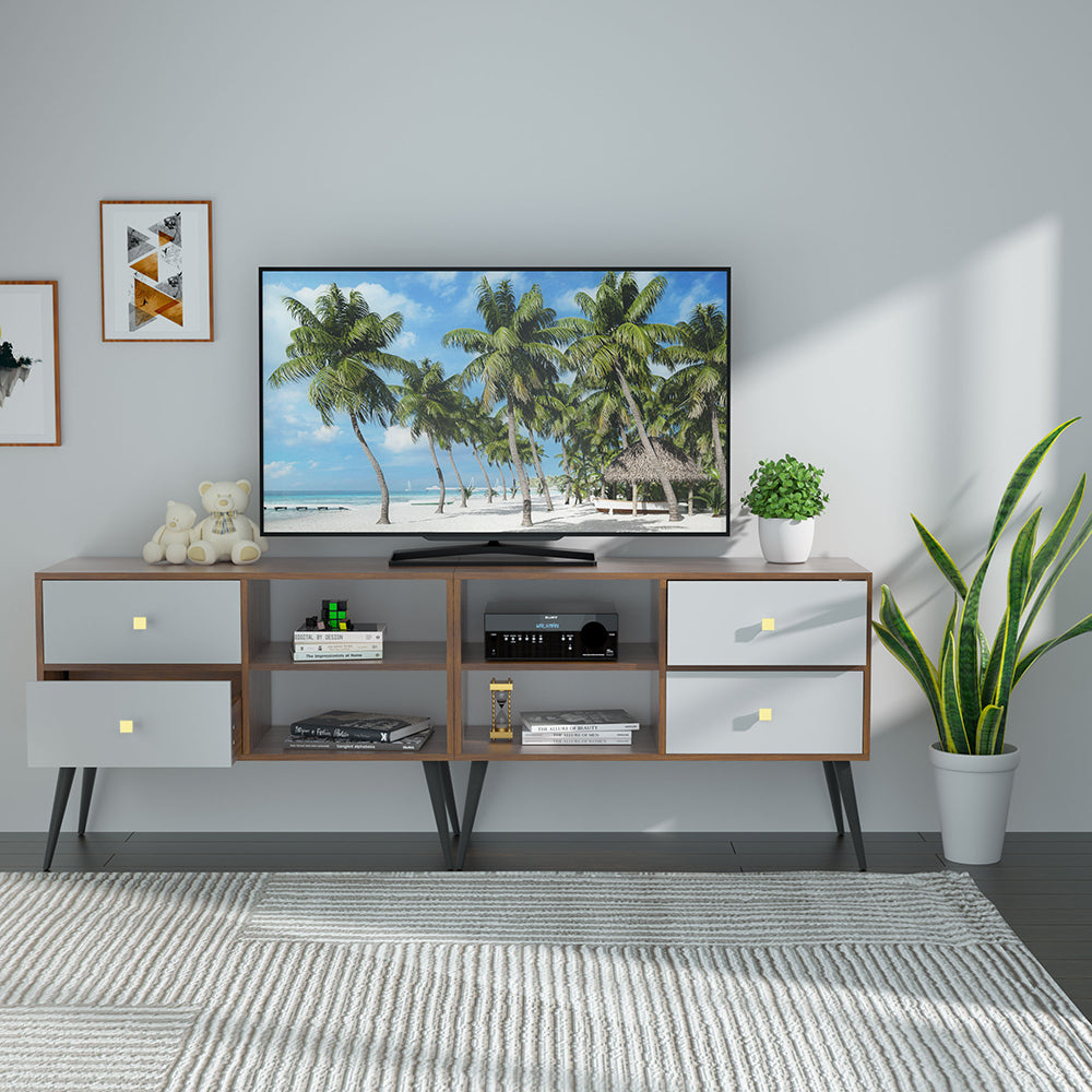 Filing Cabinet with Storage Drawers and Open Shelves