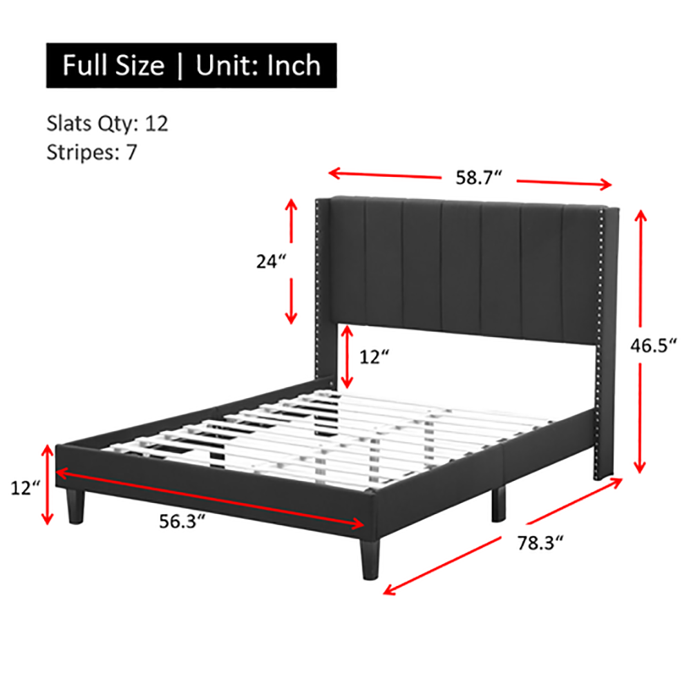 Platform Bed with Upholstered Headboard