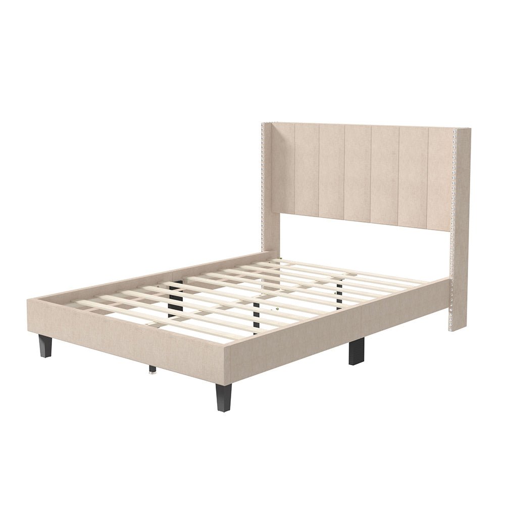 Platform Bed with Upholstered Headboard