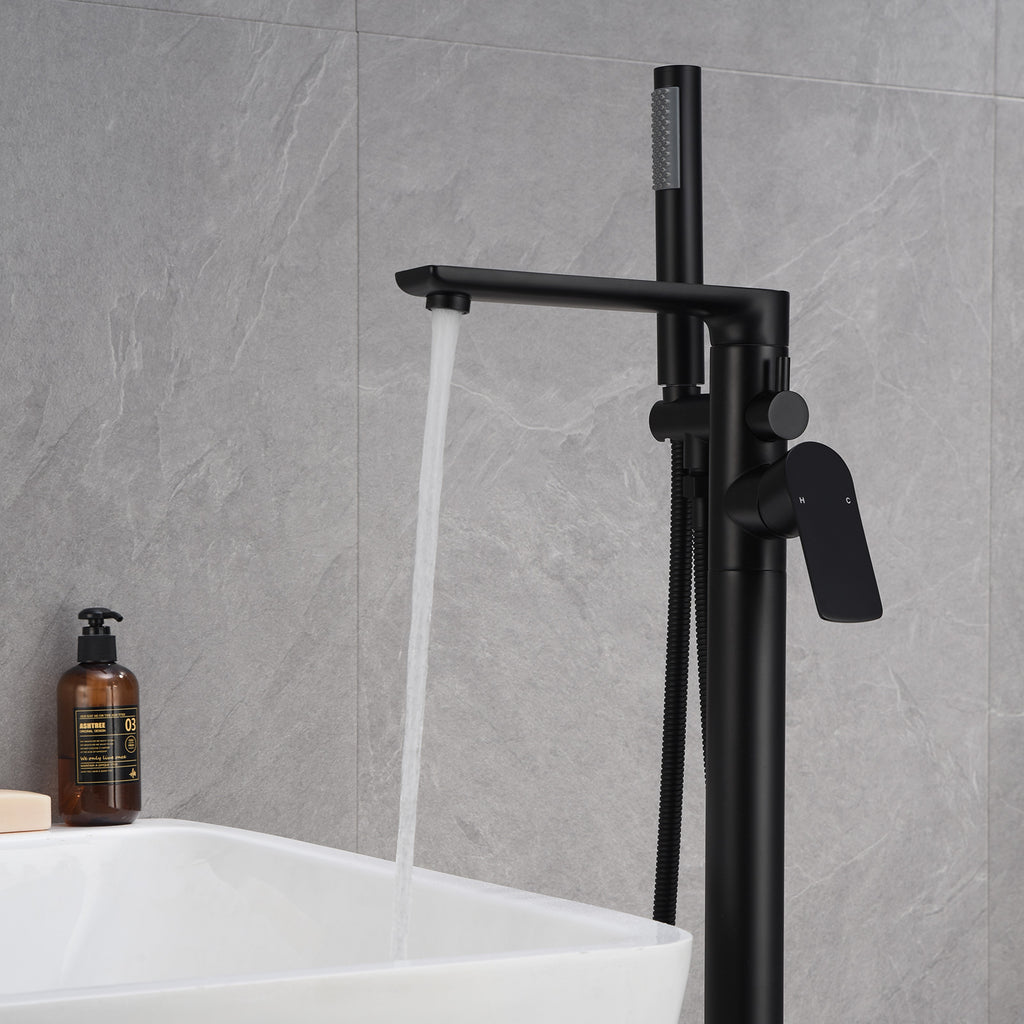 Freestanding Floor Bathtub Faucet with Hand Shower