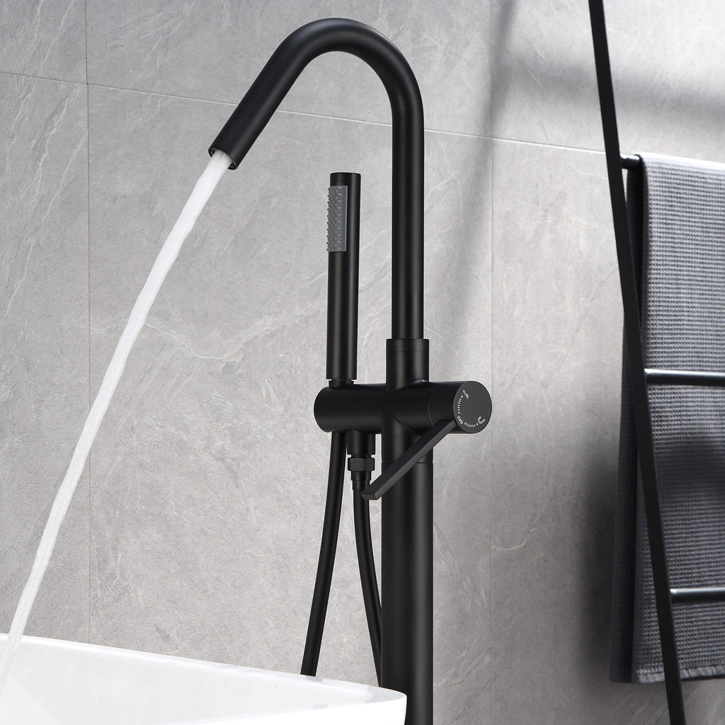 Freestanding Floor Bathtub Faucet with Hand Shower