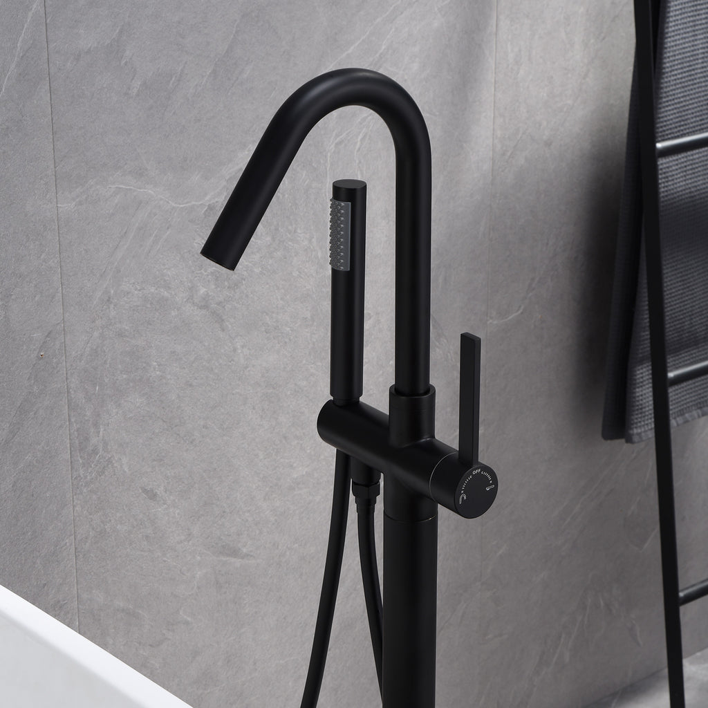 Freestanding Floor Bathtub Faucet with Hand Shower