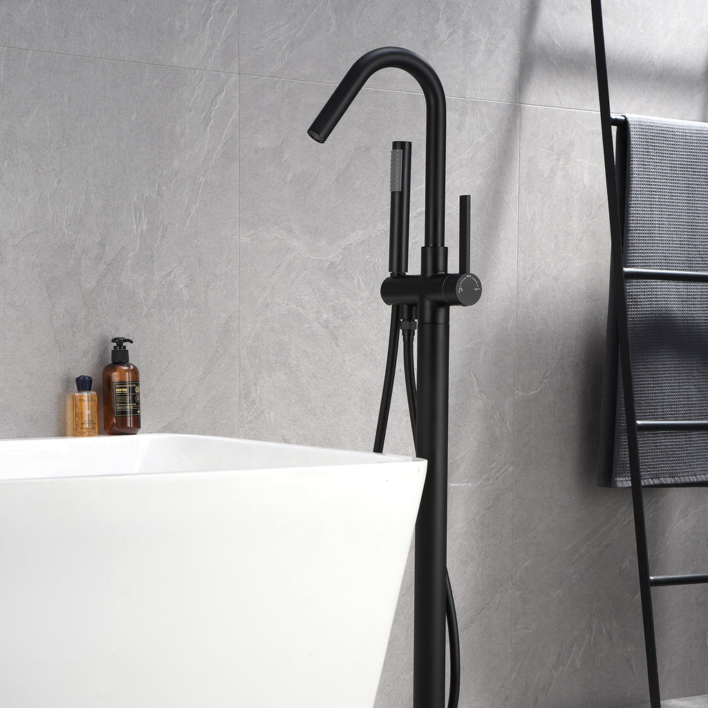 Freestanding Floor Bathtub Faucet with Hand Shower