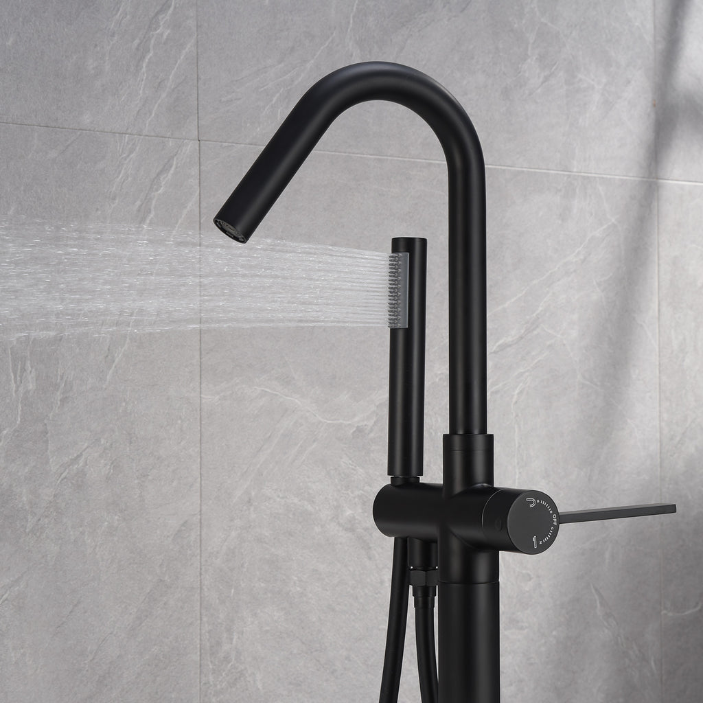 Freestanding Floor Bathtub Faucet with Hand Shower