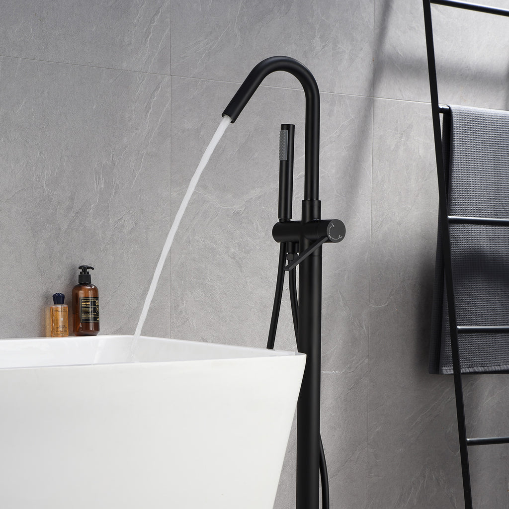 Freestanding Floor Bathtub Faucet with Hand Shower