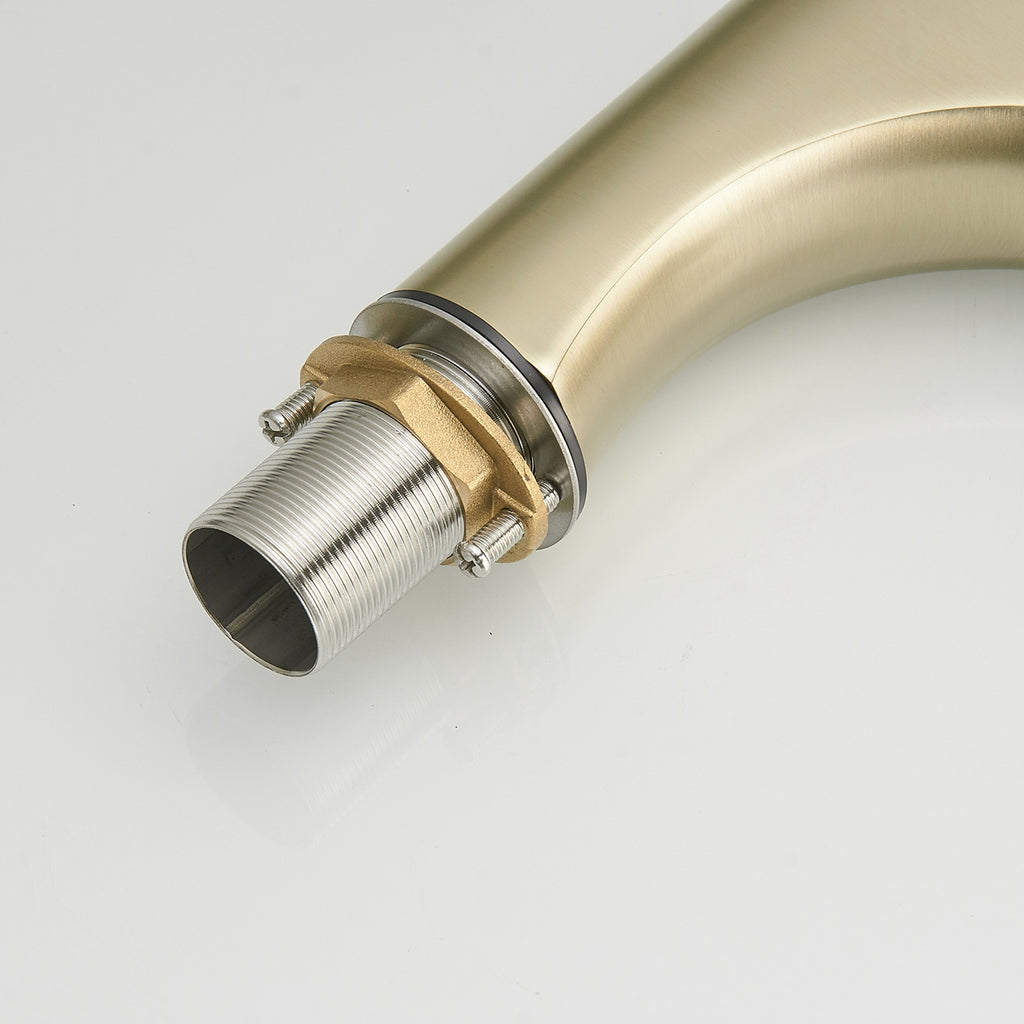 Single Hole Single-Handle Bathroom Faucet in Brushed Gold