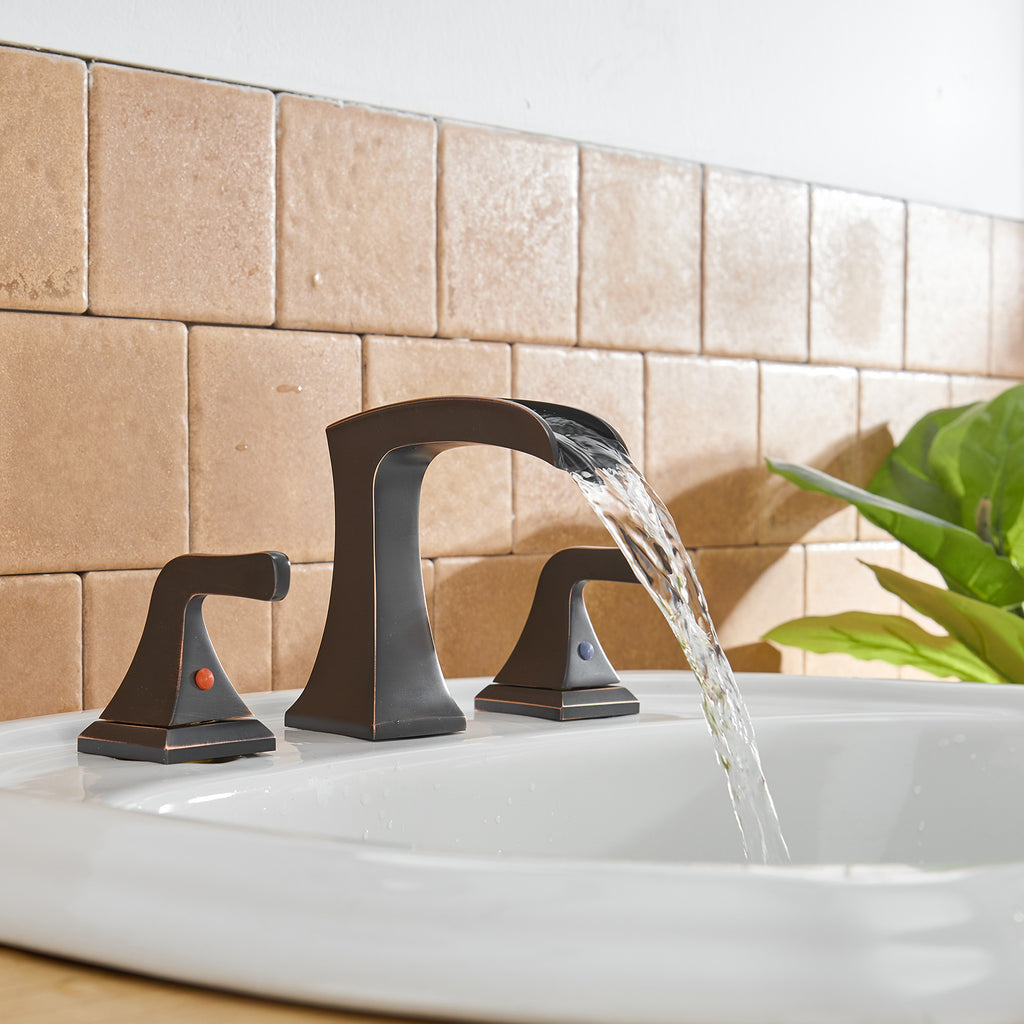 2-Handle Waterfall Bathroom Sink Faucet