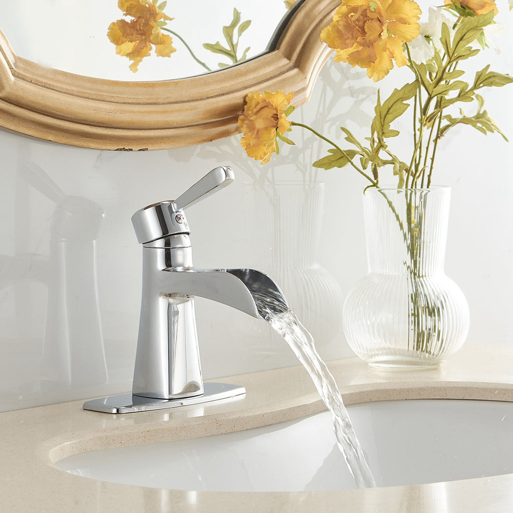 Single Handle Bathroom Faucet With Pop-up Drain