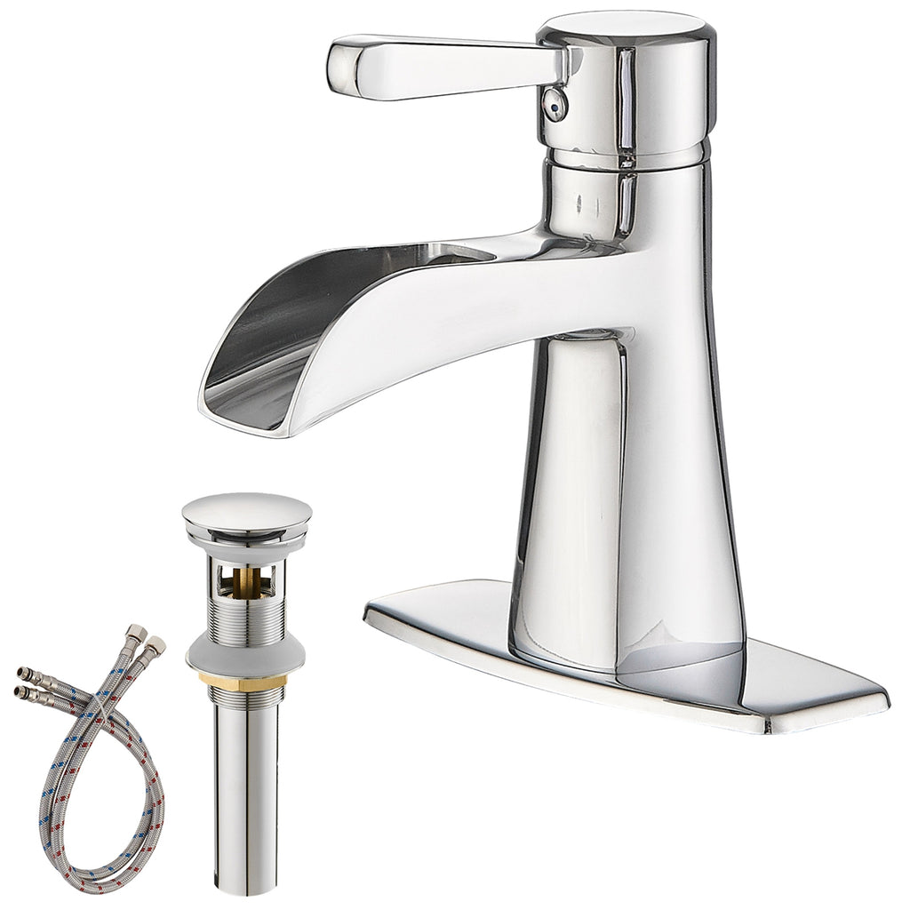 Single Handle Bathroom Faucet With Pop-up Drain