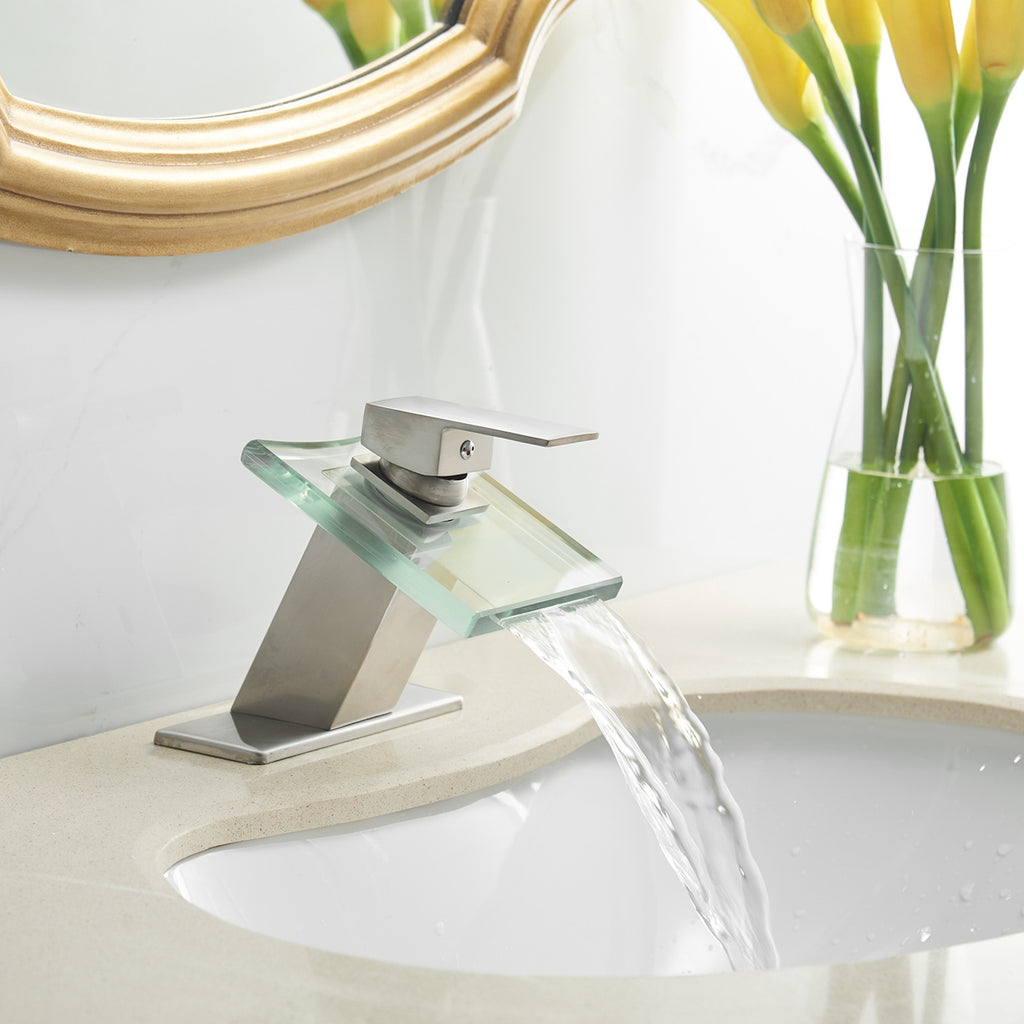 Single-Handle Glass Bathroom Faucets