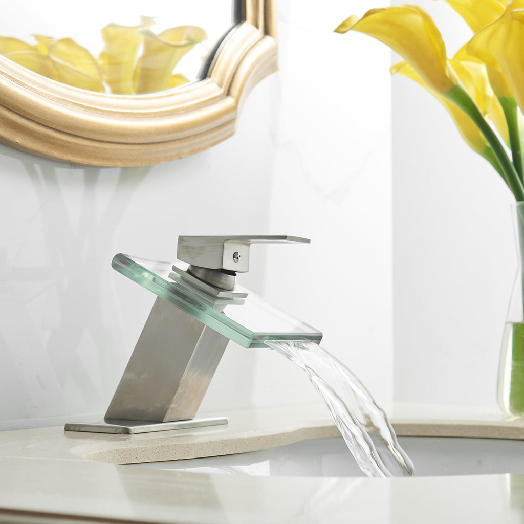 Single-Handle Glass Bathroom Faucets