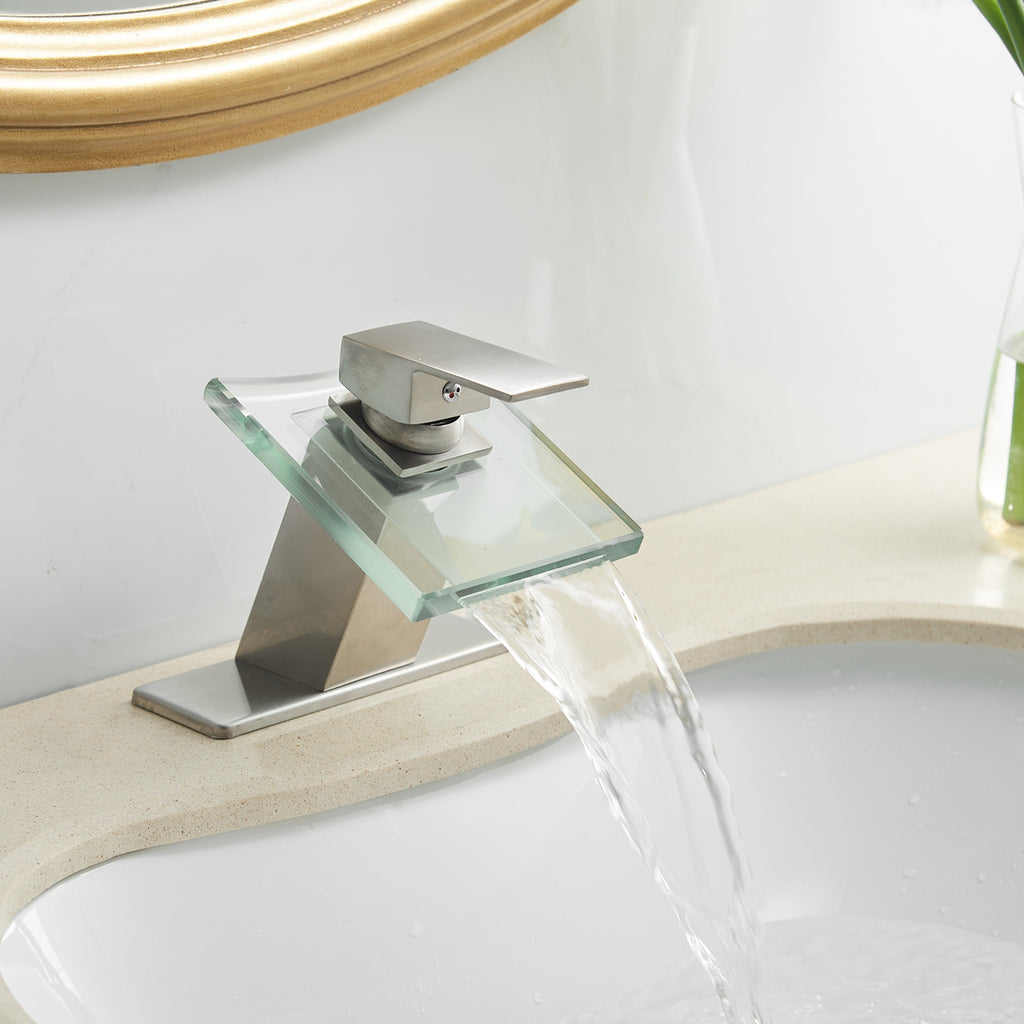 Single-Handle Glass Bathroom Faucets