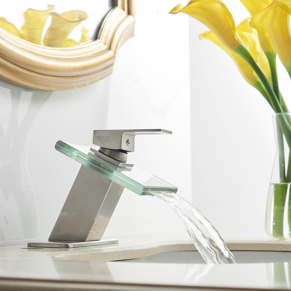 Single-Handle Glass Bathroom Faucets