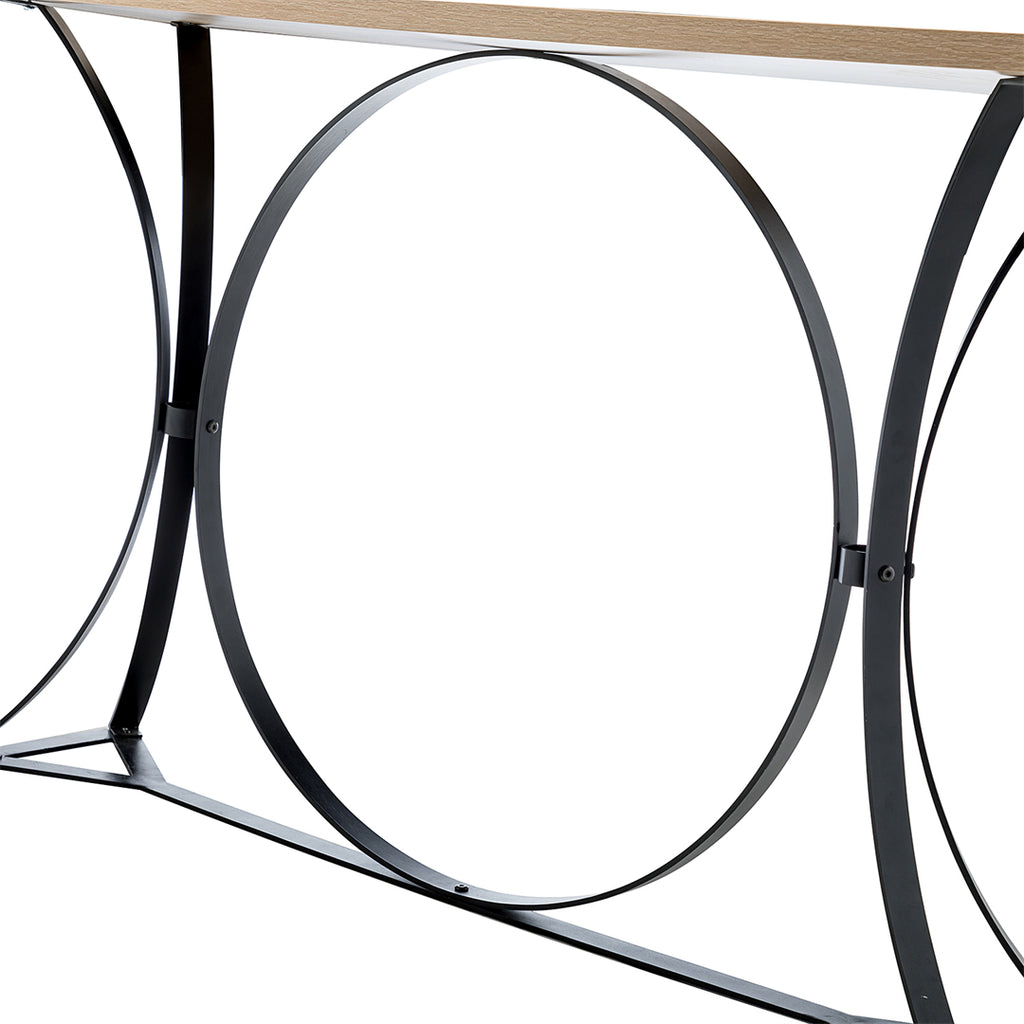 47” Contemporary Console Table with Metal Base, Brown