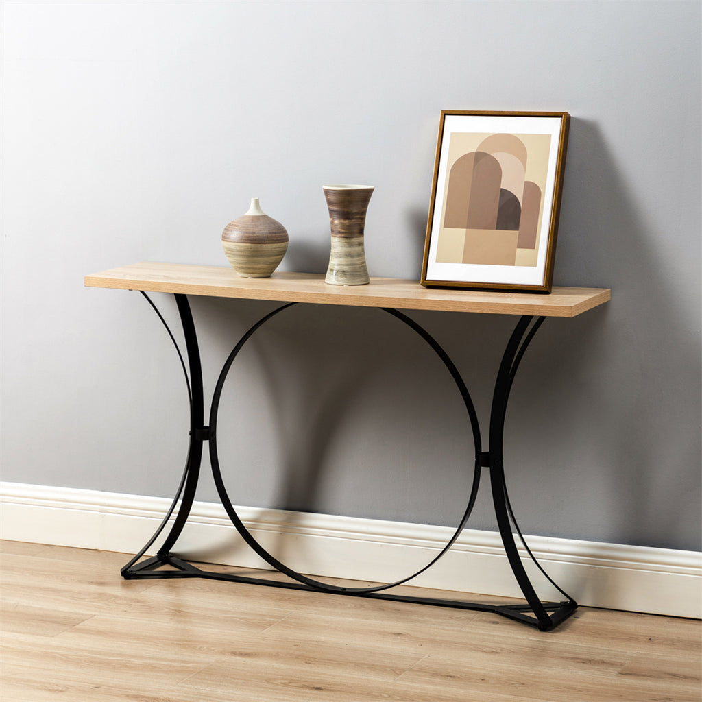 Console Table with Metal Base