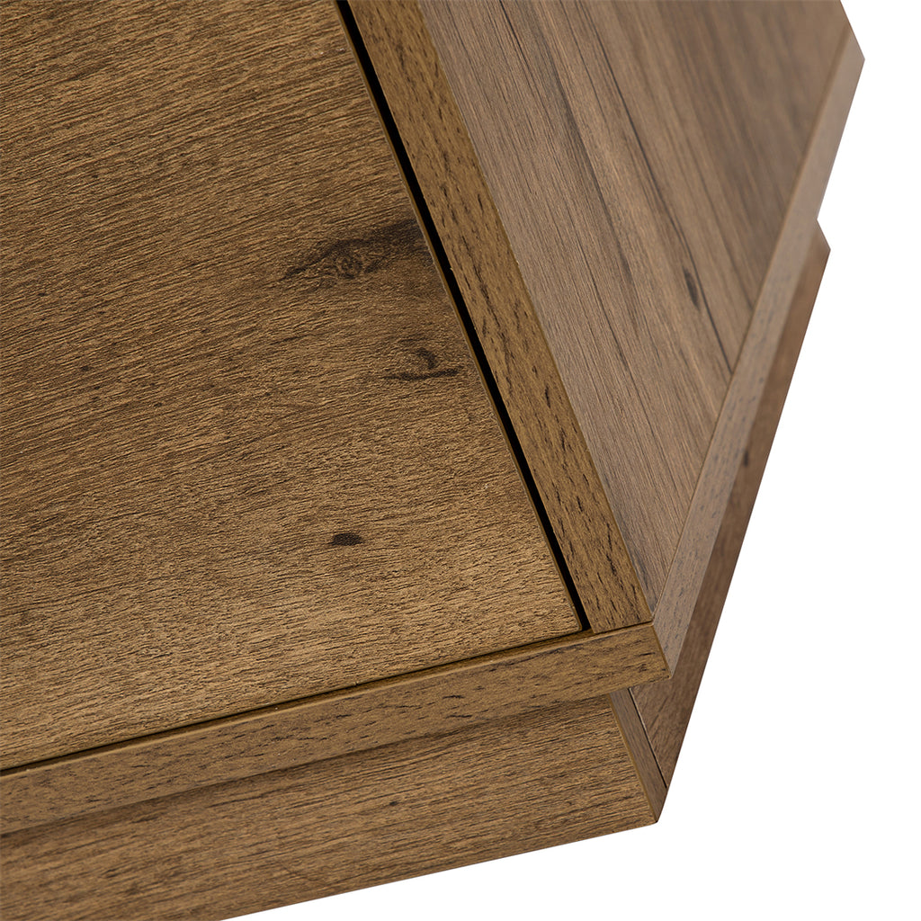 End Table with Storage Drawers of 2, Natural