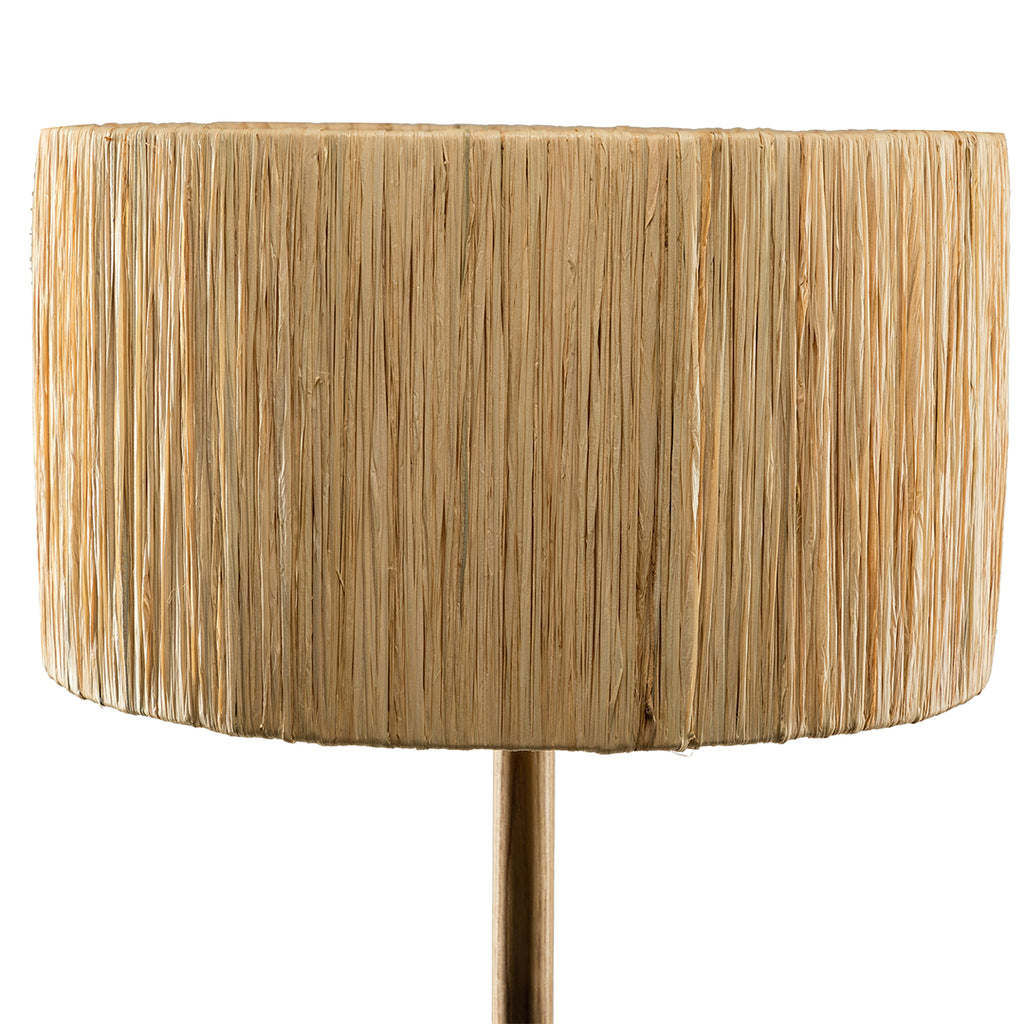 59" Solid Wood Floor Lamp with Grass Made-Up Lamp Shade