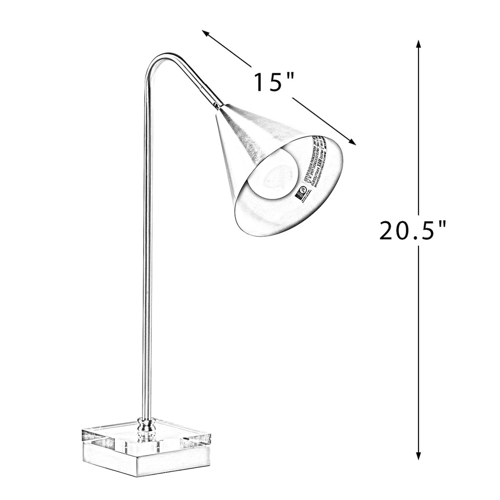 20.5" Modern LED Desk Lamp with Crystal Decoration