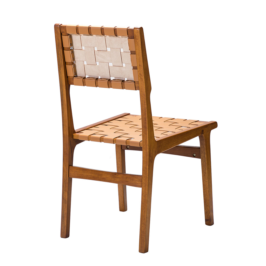 Leather Woven Dining Chairs