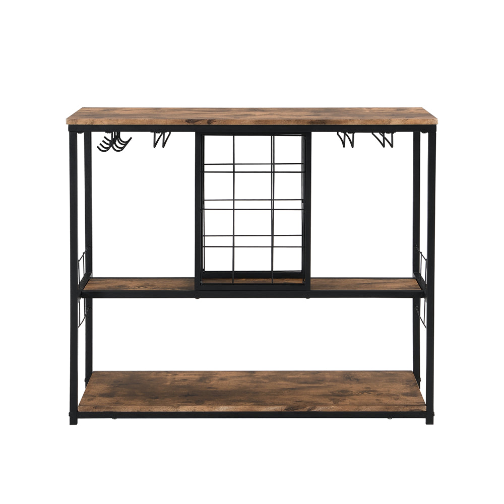 Bar Cart with Wine Rack and Glass Holder