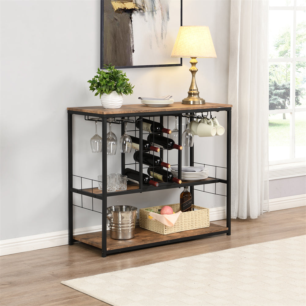 Bar Cart with with Wine Rack